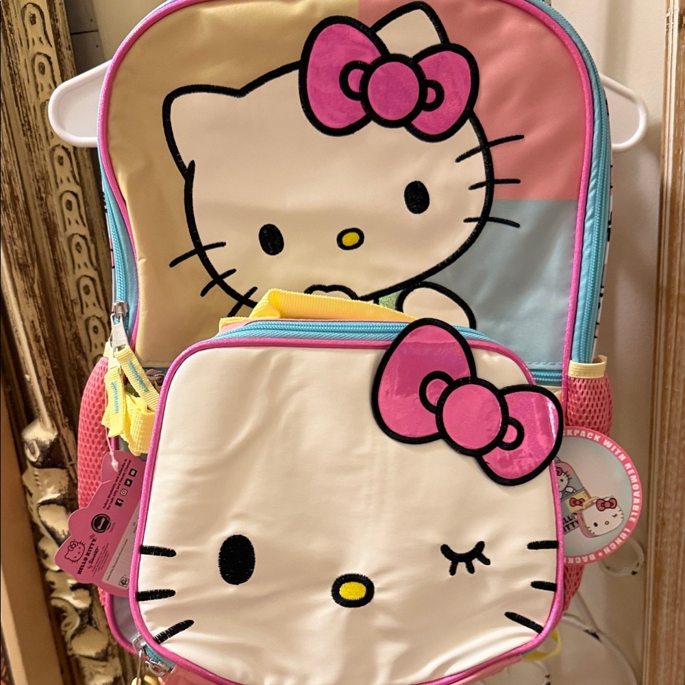 Hello Kitty Pink and Cream Kids Backpack Duo